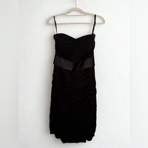 Bill Levkoff Black Strapless Cocktail Dress